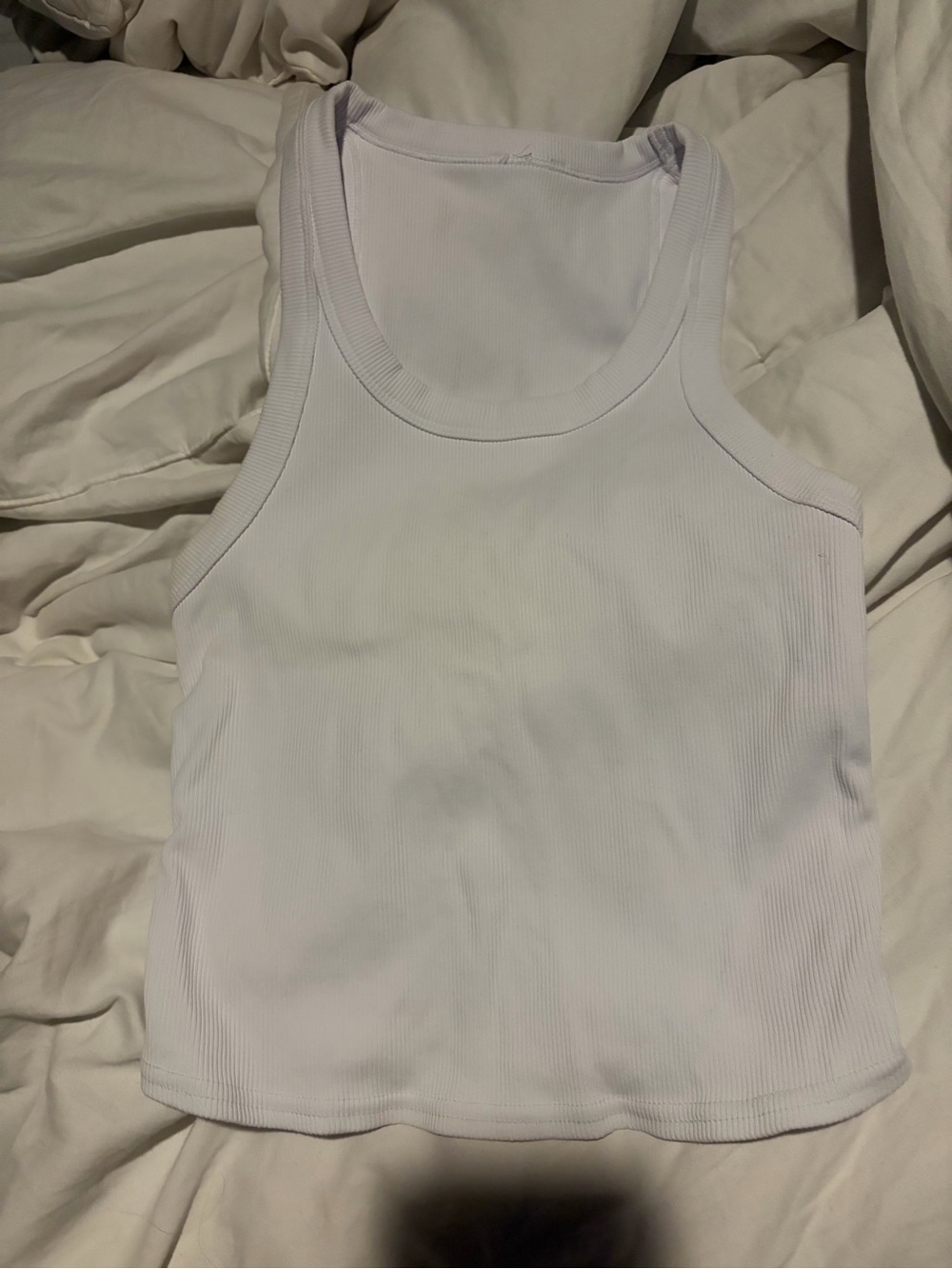 ALO Yoga Goddess Go-To White Ribbed Tank Top size Small - Picture 3 of 4
